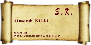 Simonek Kitti névjegykártya