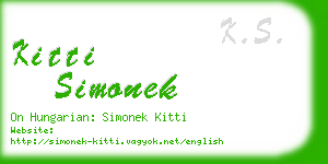 kitti simonek business card